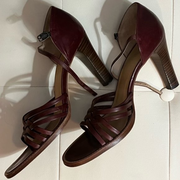 J. Crew Italian Leather Strappy Heels Sz 7 - Picture 2 of 9